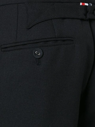 Shop Thom Browne Classic Backstrap Trouser With Tuxedo Stripe In 2ply Fresco In Black