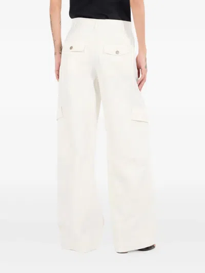 Roberto Cavalli Stretch Cotton Pants With Python Print In Neutrals