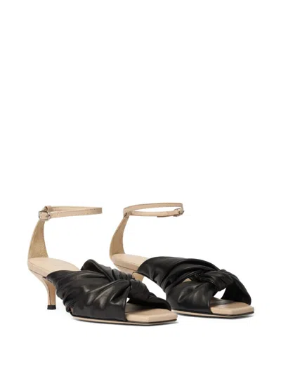 Scarosso 50mm Knot Sandals In Black