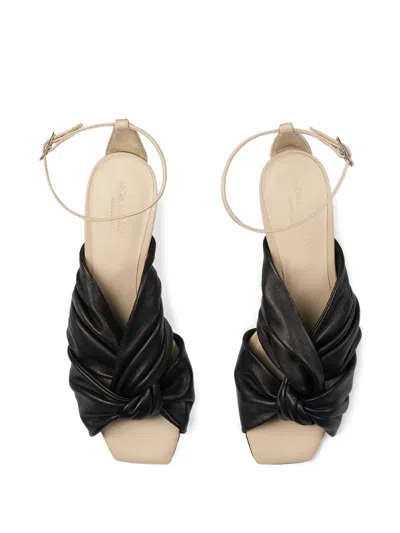 Scarosso 50mm Knot Sandals In Black