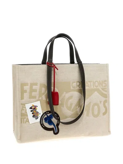 Ferragamo Tote Bag L Shopping Bag In Neutrals