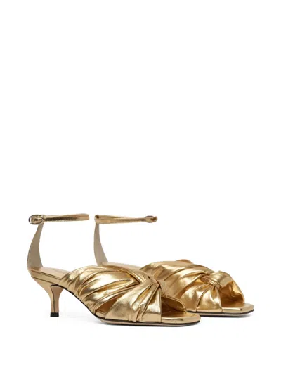Scarosso Knot Sandals In Gold