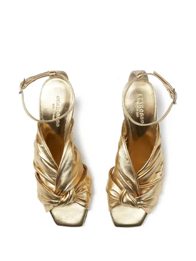 Scarosso Knot Sandals In Gold