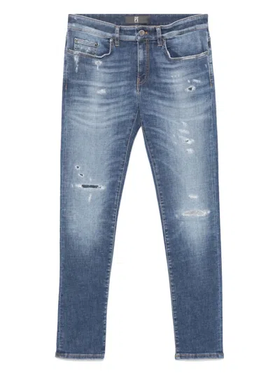 Pt Torino Logo-patch Jeans In Blue