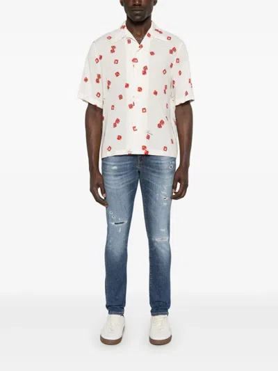 Pt Torino Logo-patch Jeans In Blue