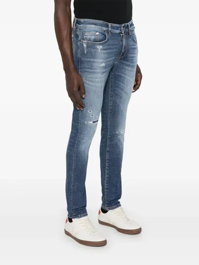 Pt Torino Logo-patch Jeans In Blue