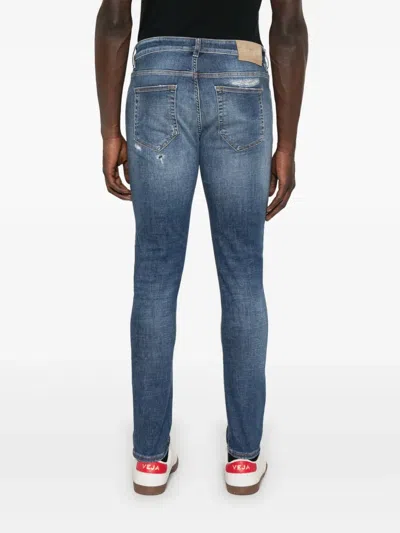 Pt Torino Logo-patch Jeans In Blue