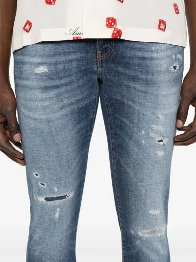 Pt Torino Logo-patch Jeans In Blue