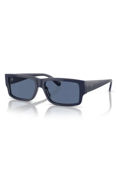 Diesel Rectangle Sunglasses In Blue