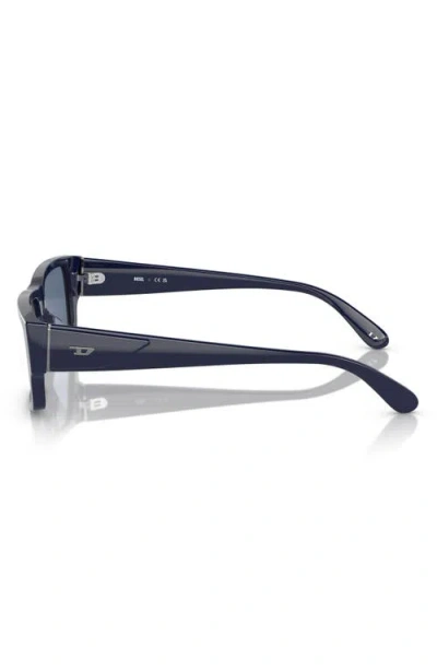 Diesel Rectangle Sunglasses In Blue