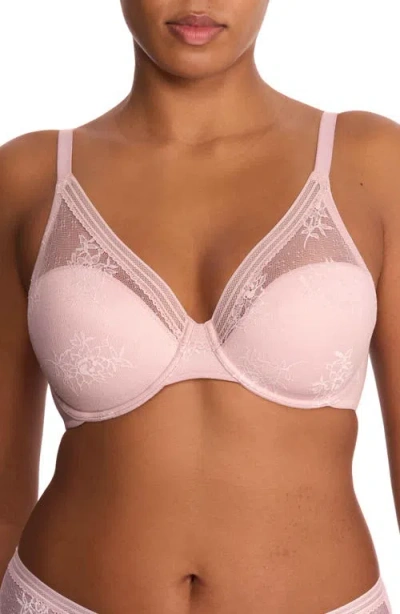Natori Love Lace Full Cover Bra In Pink Pearl/warm White