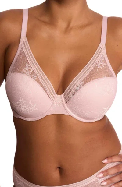 Natori Love Lace Full Cover Bra In Pink Pearl/warm White