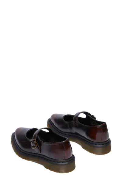 Dr. Martens Elphie Glossy Wine Red Leather Mary Janes Women In Brown