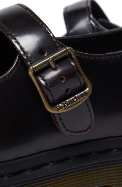 Dr. Martens Elphie Glossy Wine Red Leather Mary Janes Women In Brown