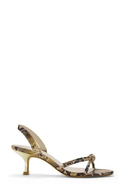 Yosi Samra Kaia Slingback Kitten Heel Sandal In Python