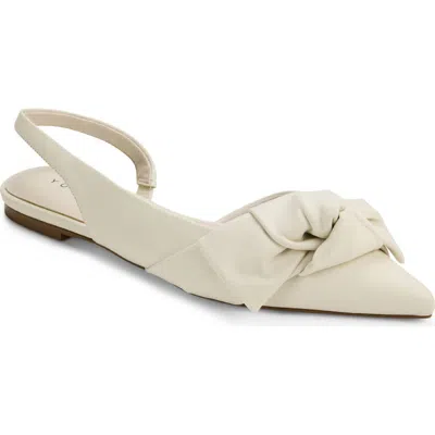 Yosi Samra Violet Half D'orsay Pointed Toe Slingback Flat In Bone