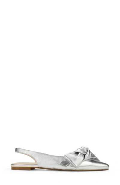 Yosi Samra Violet Half D'orsay Pointed Toe Slingback Flat In Silver