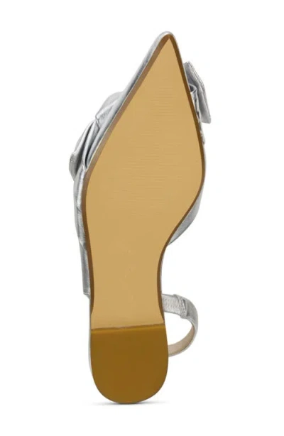 Yosi Samra Violet Half D'orsay Pointed Toe Slingback Flat In Silver