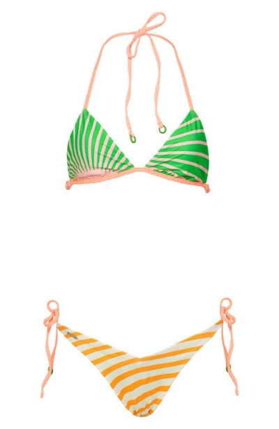 Maaji Nala Reversible Bikini Top In Green