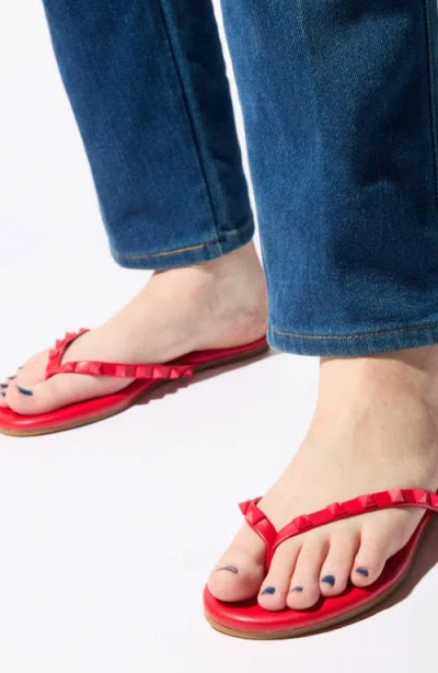 Yosi Samra Rivington Stud Flip Flop In Red