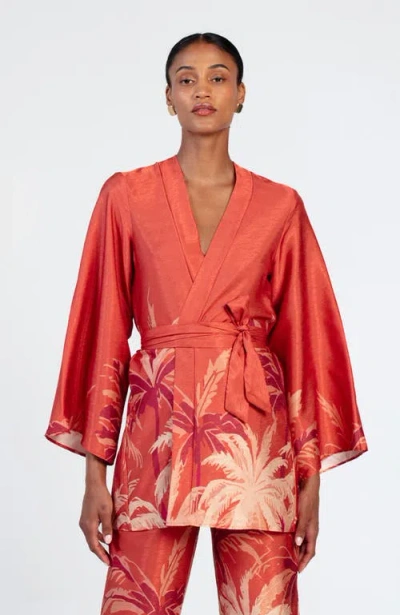 Diarrablu Mini Kimono Coverup Coco Terracota In Orange