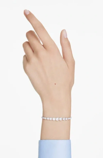 Swarovski Womens Crystal Imber Round 18ct Yellow-gold Plated And Zirconia Bracelet In Crystal/silver