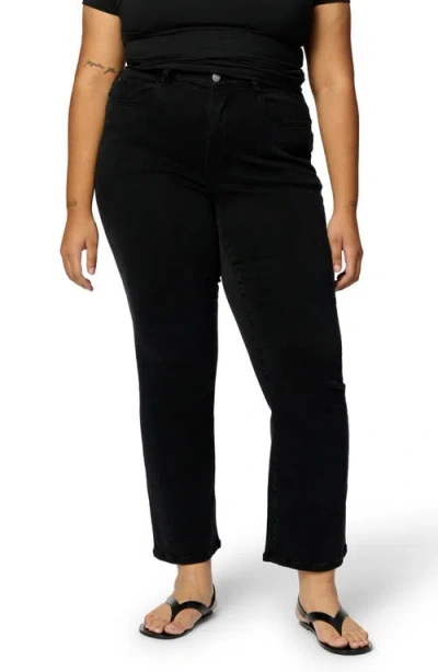 Warp & Weft Ase Plus Stretch High Rise Straight Jean In Jet Black