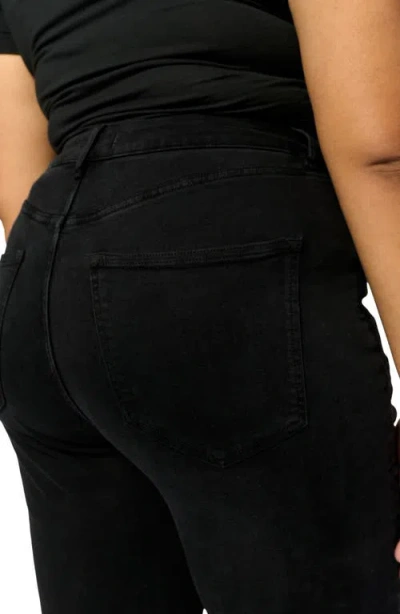 Warp & Weft Ase Plus Stretch High Rise Straight Jean In Jet Black