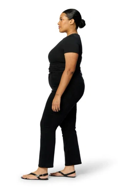 Warp & Weft Ase Plus Stretch High Rise Straight Jean In Jet Black