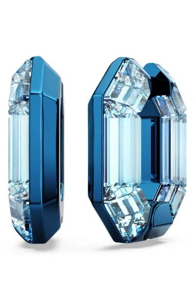 Swarovski Lucent Hoop Earrings In Blue