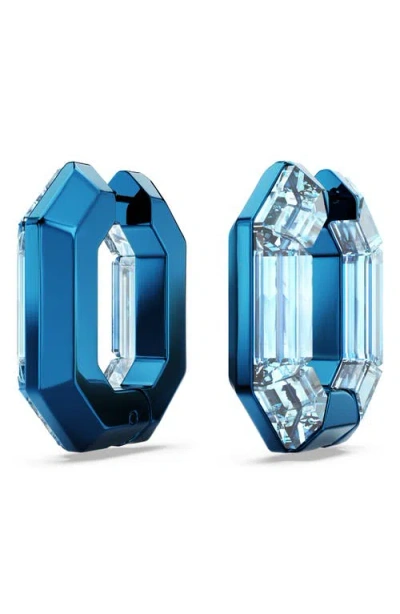 Swarovski Lucent Hoop Earrings In Blue