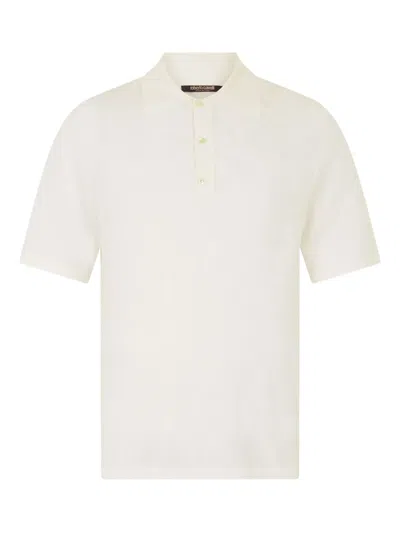 Roberto Cavalli Patterned-jacquard Polo Shirt In Ivory