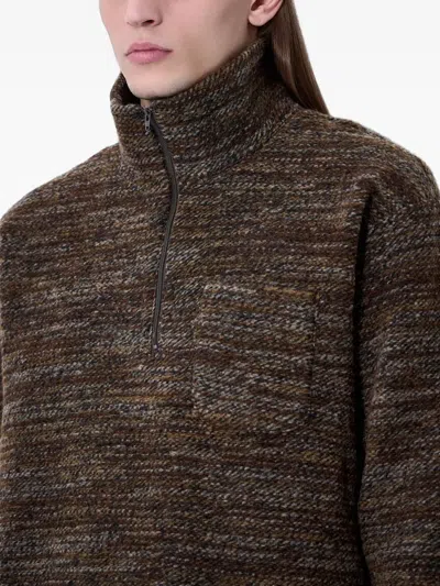 Engineered Garments Zip-up Sweater In Brown