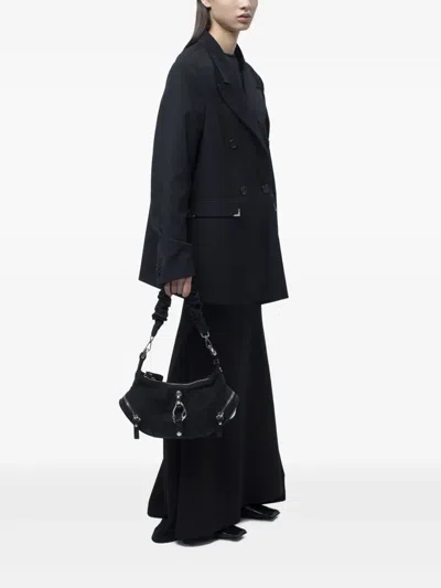 Published By Womens Mechanical Woven Shoulder Bag Black And Chrome In Black