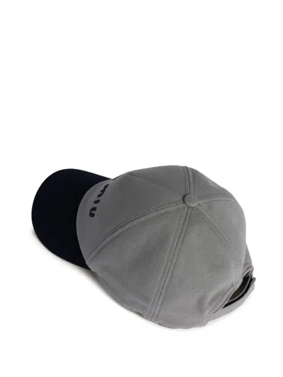 Miu Miu Drill Cap In Grey