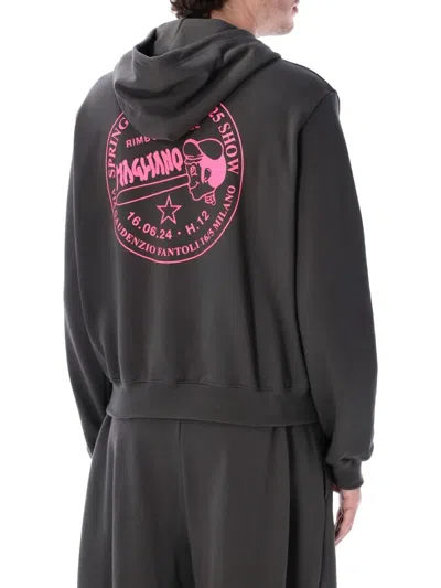 Magliano Graphic Print Hooded Fleece In Black