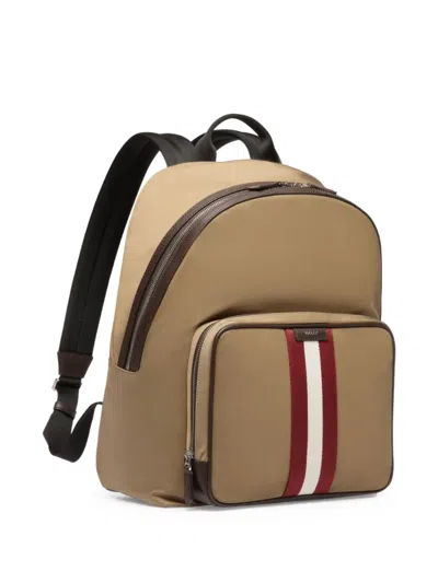Bally Mavrick Striped-panel Backpack In Neutral