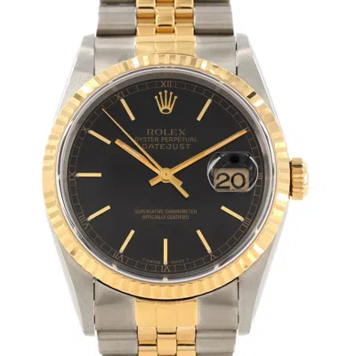 Pre-owned Rolex Datejust Stainless Steel Yellow Gold Wristwatch () In Multi