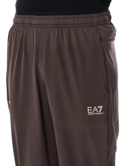 Ea7 Emporio Armani Dynamic Athlete Cargo Trousers In Brown