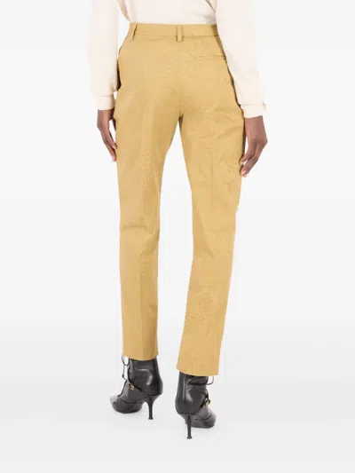 Roberto Cavalli Solid-color Python-print Pants In Neutrals