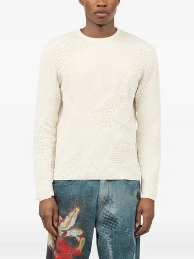 Roberto Cavalli Top With Python Motif In White