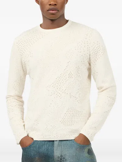 Roberto Cavalli Top With Python Motif In White