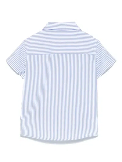 Trussardi Junior Striped Shirt In Blue