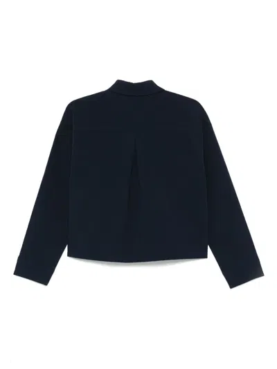 Ea7 Striped Cotton Shirt In Blue