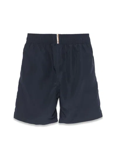 Hugo Boss Boy's Logo-print Swim Trunks In Blue