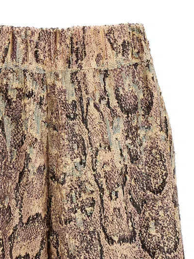 Dries Van Noten Bermuda Shorts With Animal Print And Elastic Waistband In Multicolor