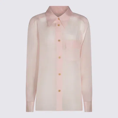 Khaite Yatty Silk-organza Shirt In Pink Light
