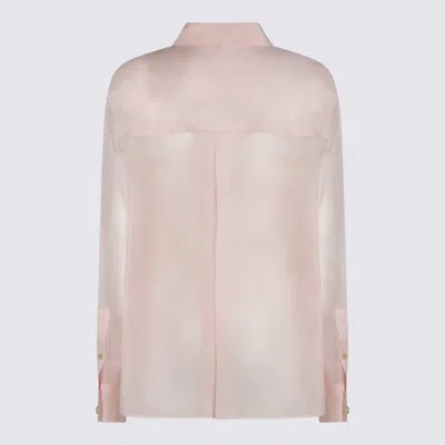 Khaite Yatty Silk-organza Shirt In Pink Light
