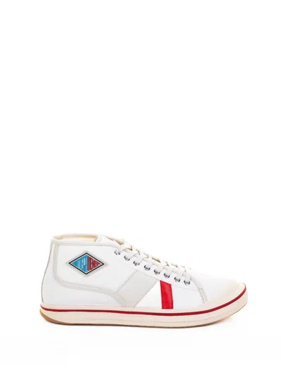 Bottega Veneta Eliot Mid-top Canvas Sneakers In White