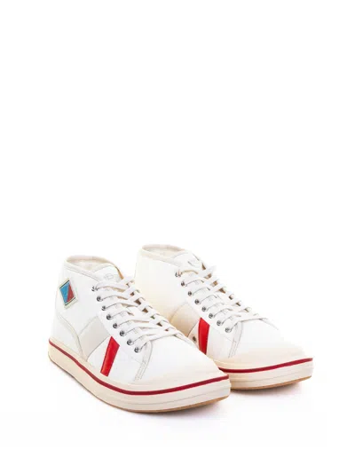 Bottega Veneta Eliot Mid-top Canvas Sneakers In White